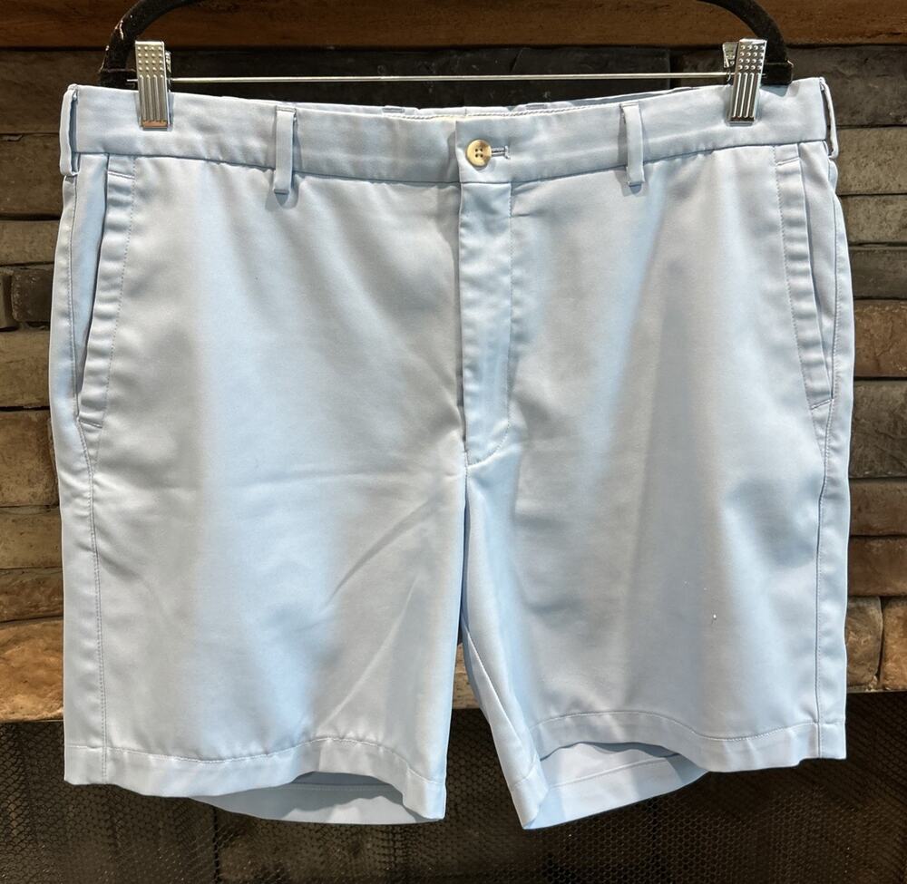 Men’s PETER MILLAR Blue Salem High Drape Performance Shorts Size 36 *A8
